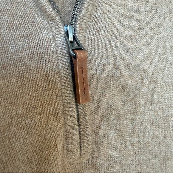 John W. Nordstrom Men's 1/4 Zip 100% Cashmere Sweater Vest Tan 2XL Luxury Soft - Picture 5 of 10